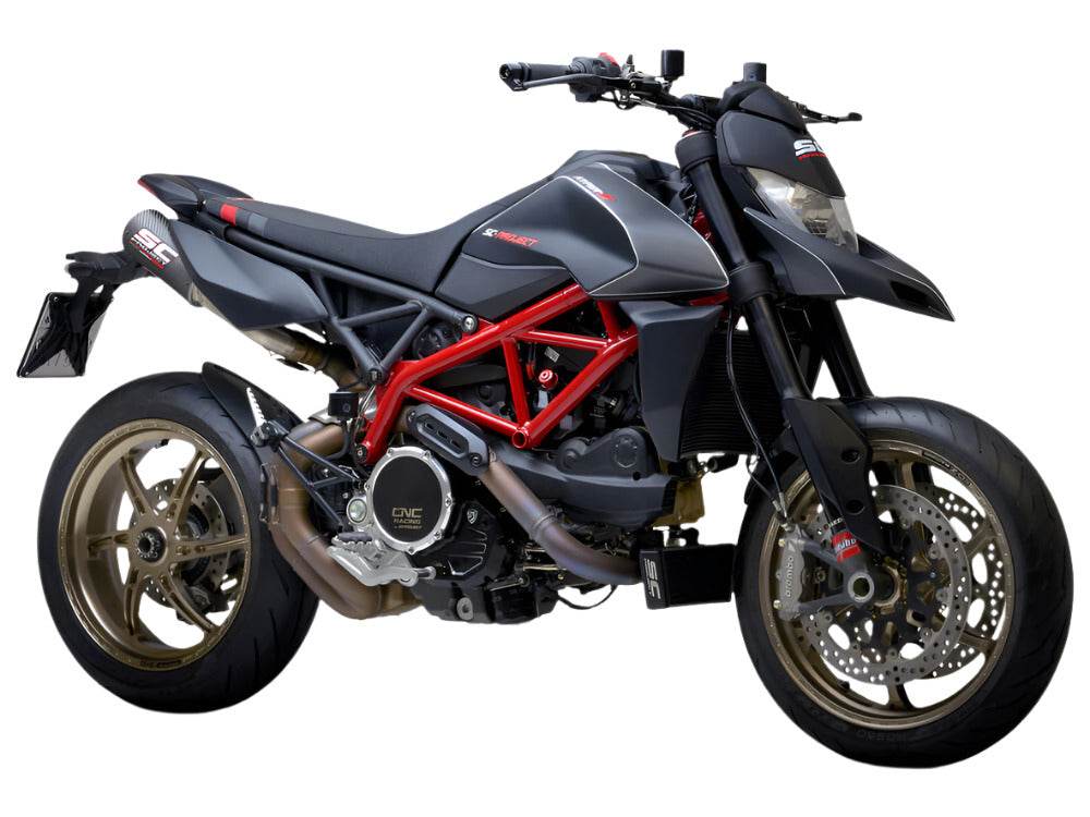 SC Project CR-T M2 Carbon Silencers Ducati Hypermotard 950 2021-25 - Motorcycle Performance Store
