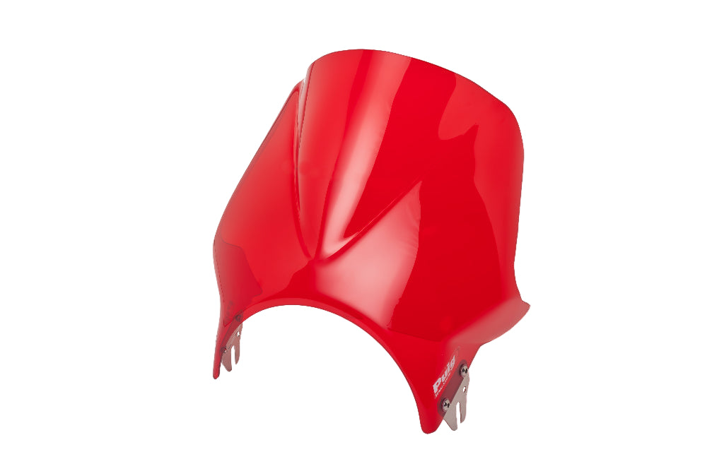 Puig Windy universal screen for round headlight motorcycles in a Red finish
