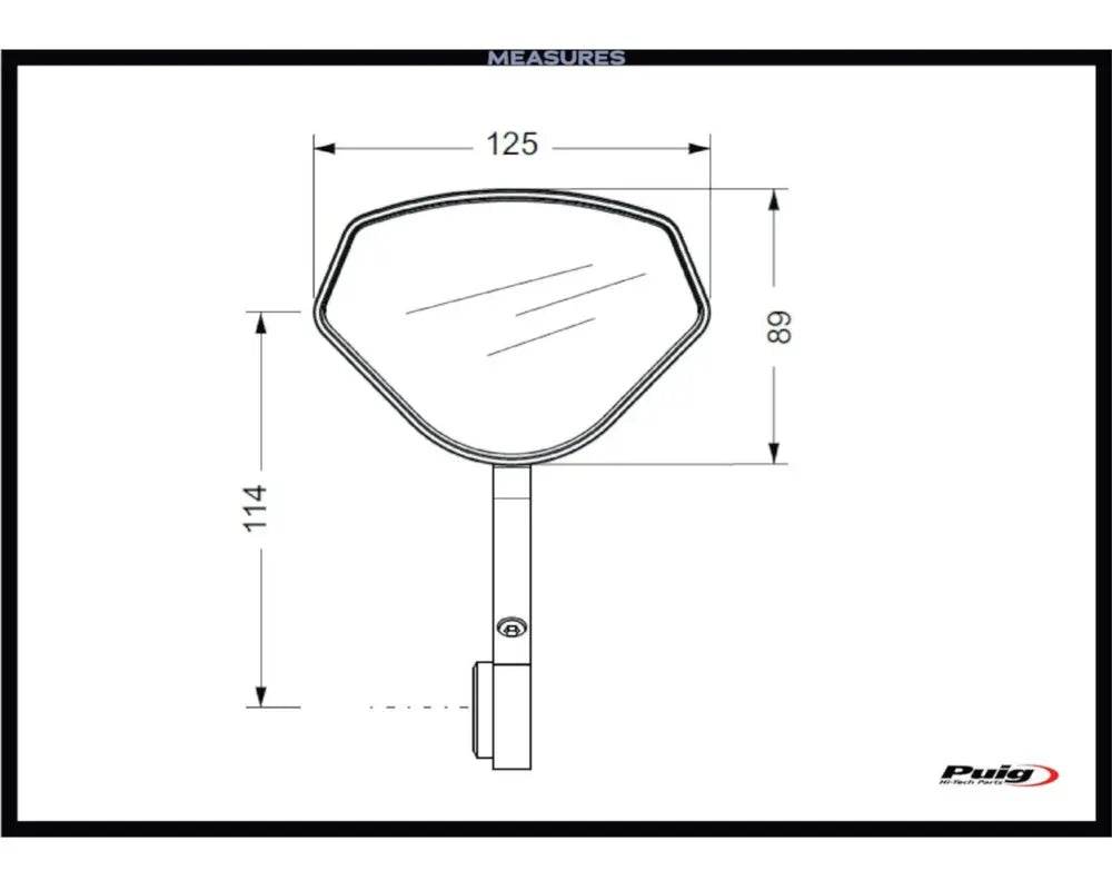 Puig Hi-Tech 5 Black / Silver Bar End Mirrors - Motorcycle Performance Store