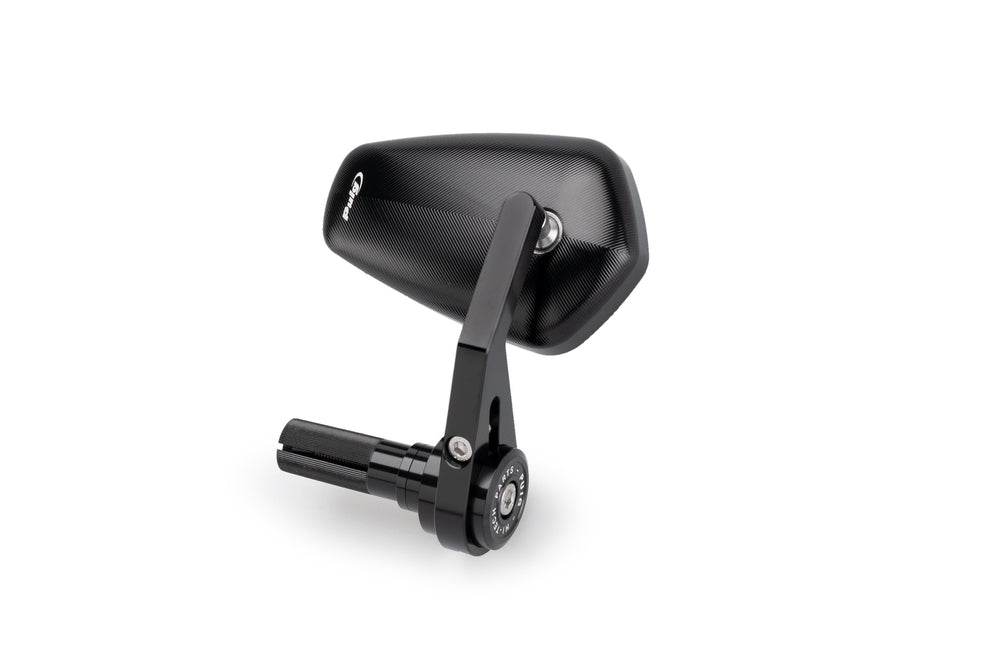 Puig Bond Black / Silver Bar End Mirrors - Motorcycle Performance Store