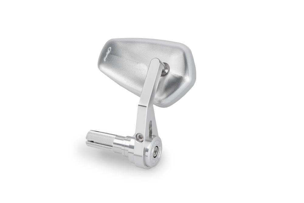 Puig Bond Black / Silver Bar End Mirrors - Motorcycle Performance Store
