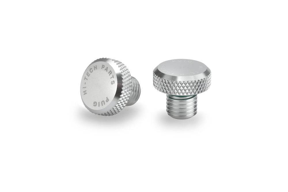 Puig Hi-Tech 5 Black / Silver Bar End Mirrors - Motorcycle Performance Store