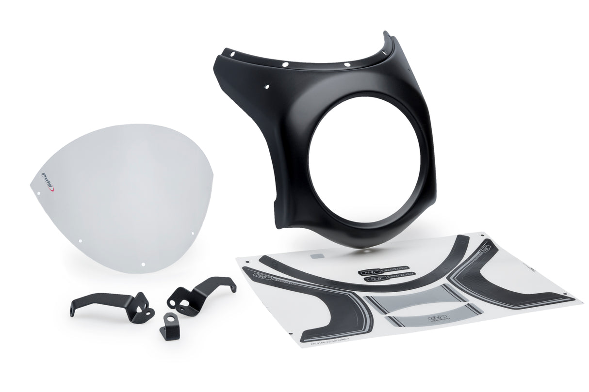 PUIG Black Retro Semi Fairing Screen Honda CB650R 2024-25