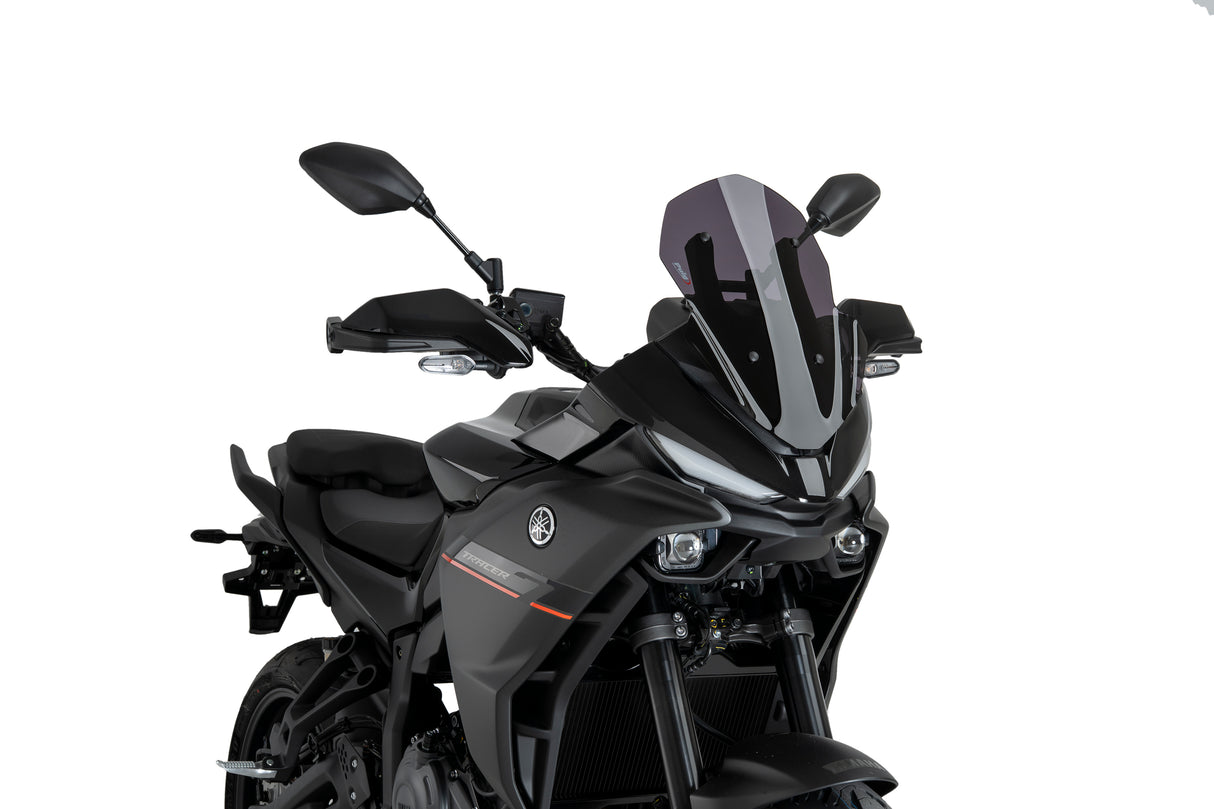 Puig sport screen fitted to Yamaha Tracer 7 (GT) 2025-2026 in a Dark Smoke finish