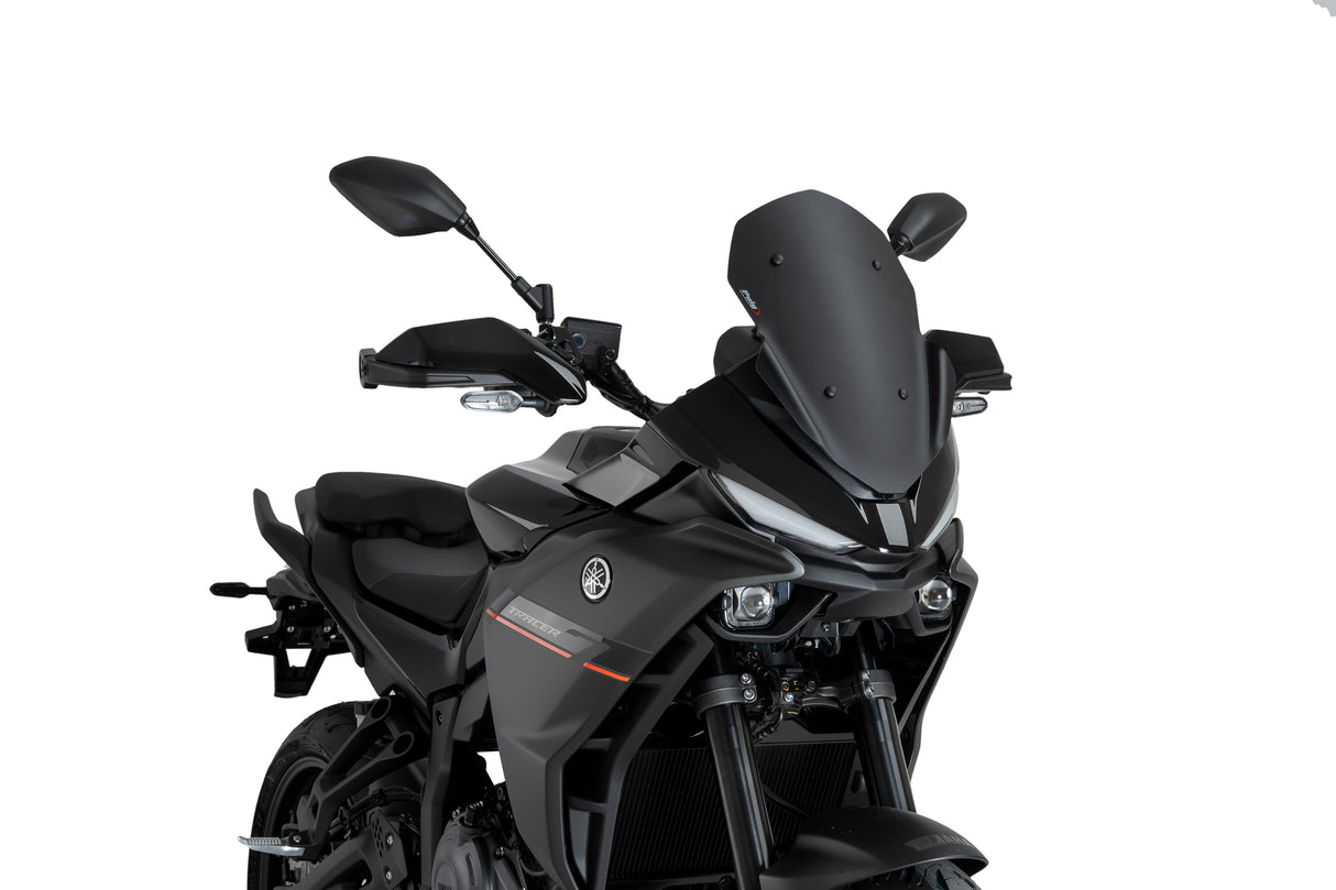 Puig sport screen fitted to Yamaha Tracer 7 (GT) 2025-2026 in a Matt Black finish