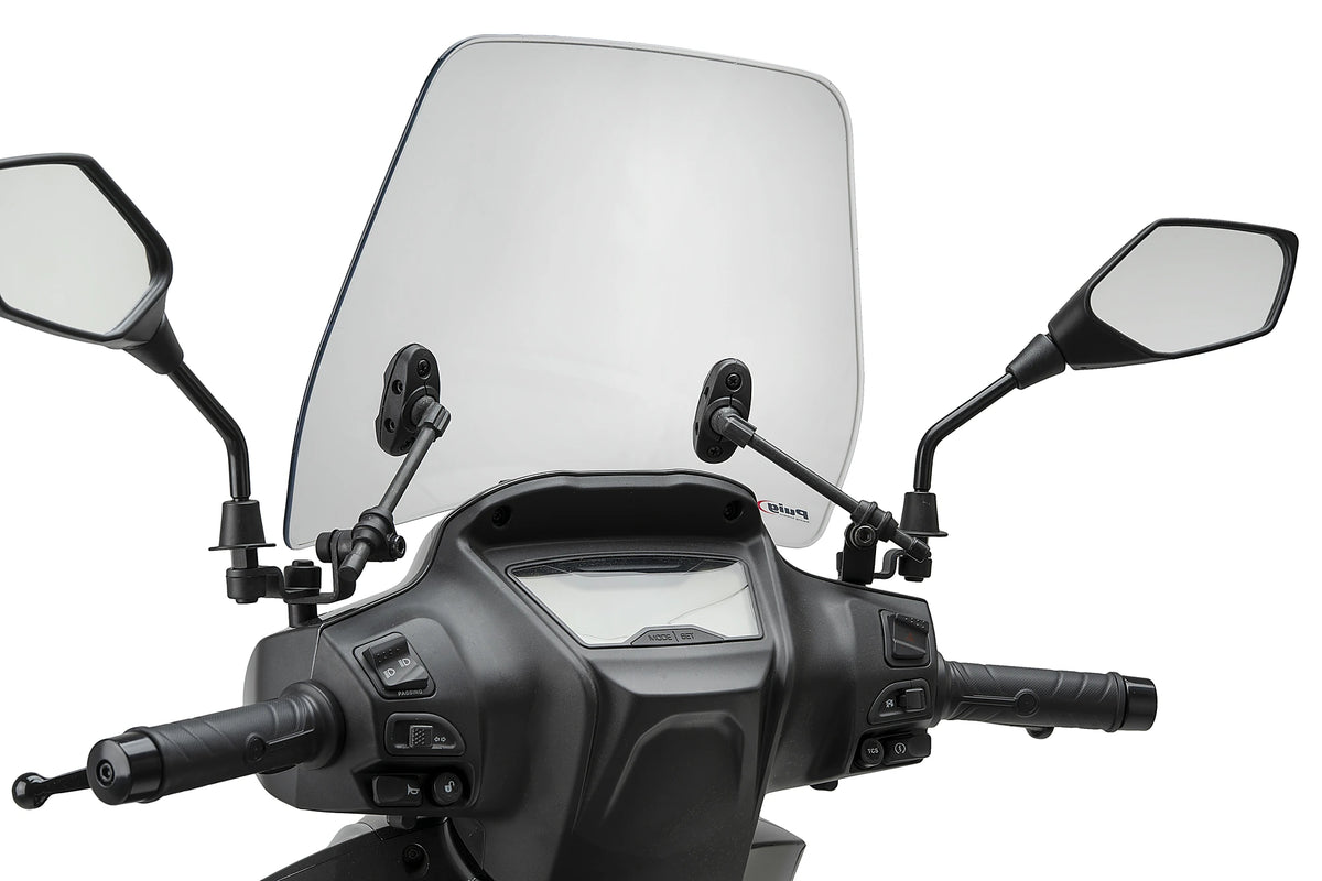 Puig Trafic Windscreen Morbidelli SC 125 LX 2025-26, compact 3 mm polycarbonate scooter screen in light smoke or clear, Height 310 mm x Width 370 mm_5