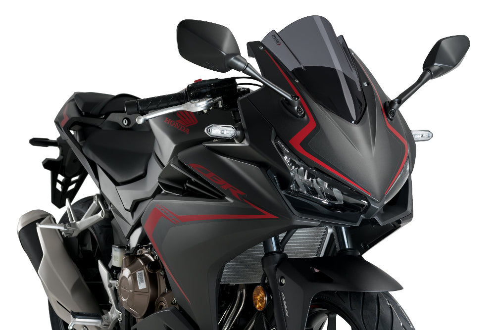 Puig Dark Smoke Z Racing Screen installed on a Honda CBR500R 2019-2025