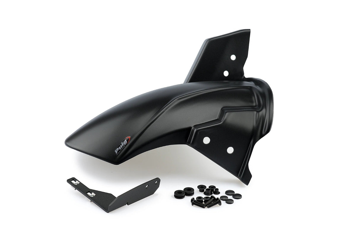Puig Black Rear Hugger Yamaha Tenere 700 2019-24, matt black high-impact ABS rear fender with model-specific fitting kit, TÜV homologated ABE 31060, excluding Rally models