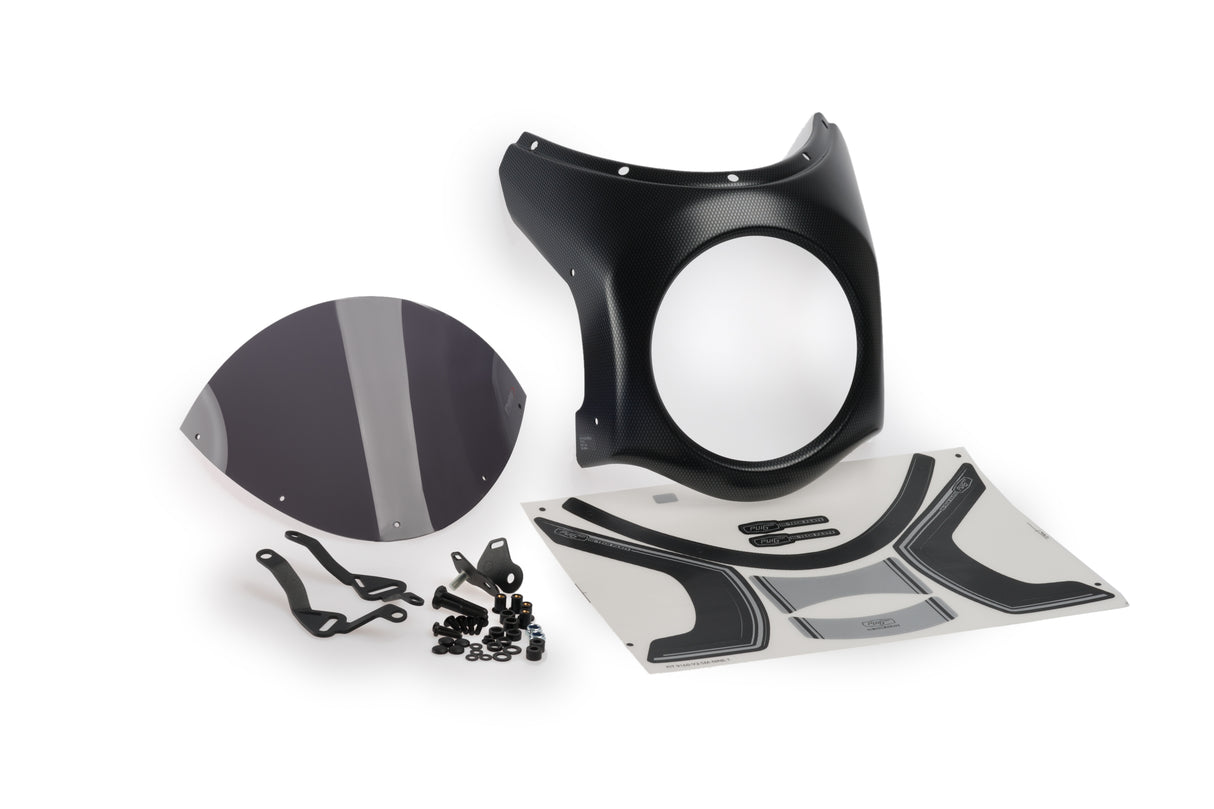 Puig retro semi fairing with coloured screen fitted to Triumph Street Twin 900 headlamp_5