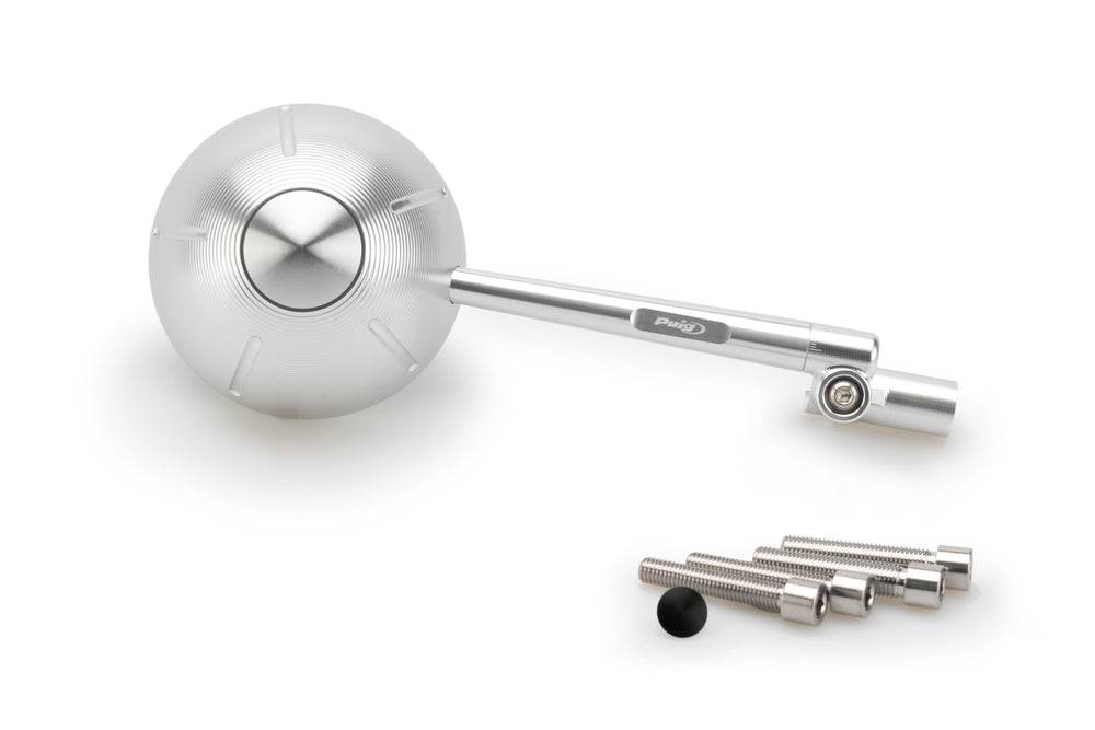 Puig Retro Black / Silver Handlebar Mirrors - Motorcycle Performance Store