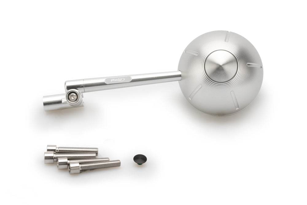 Puig Retro Black / Silver Handlebar Mirrors - Motorcycle Performance Store