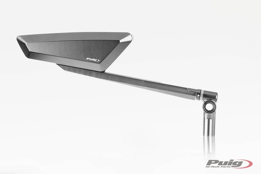 Puig Hypernaked Black / Silver Handlebar Mirrors - Motorcycle Performance Store