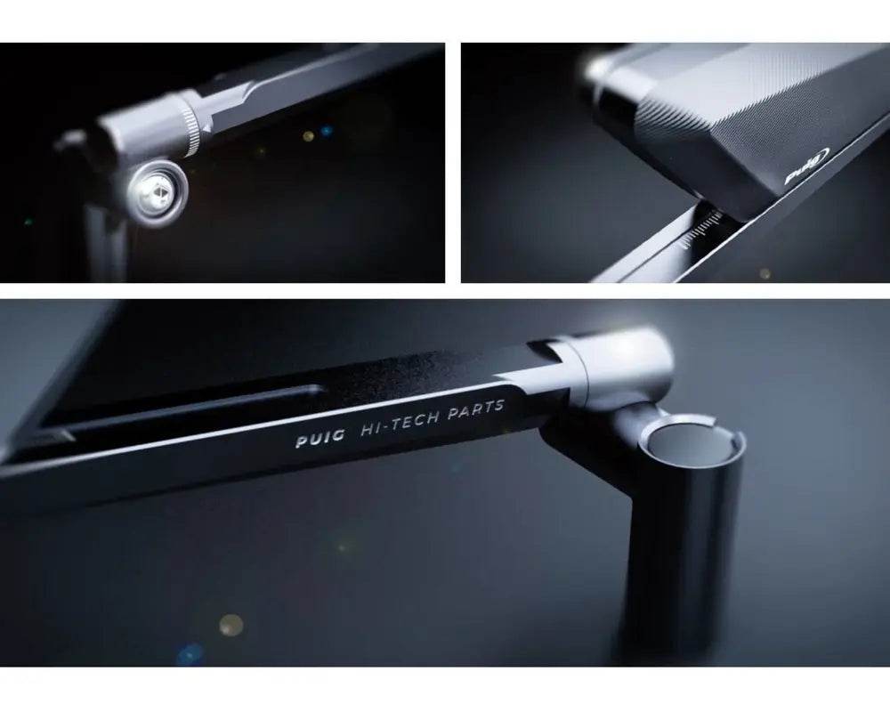 Puig Hypernaked Black / Silver Handlebar Mirrors - Motorcycle Performance Store