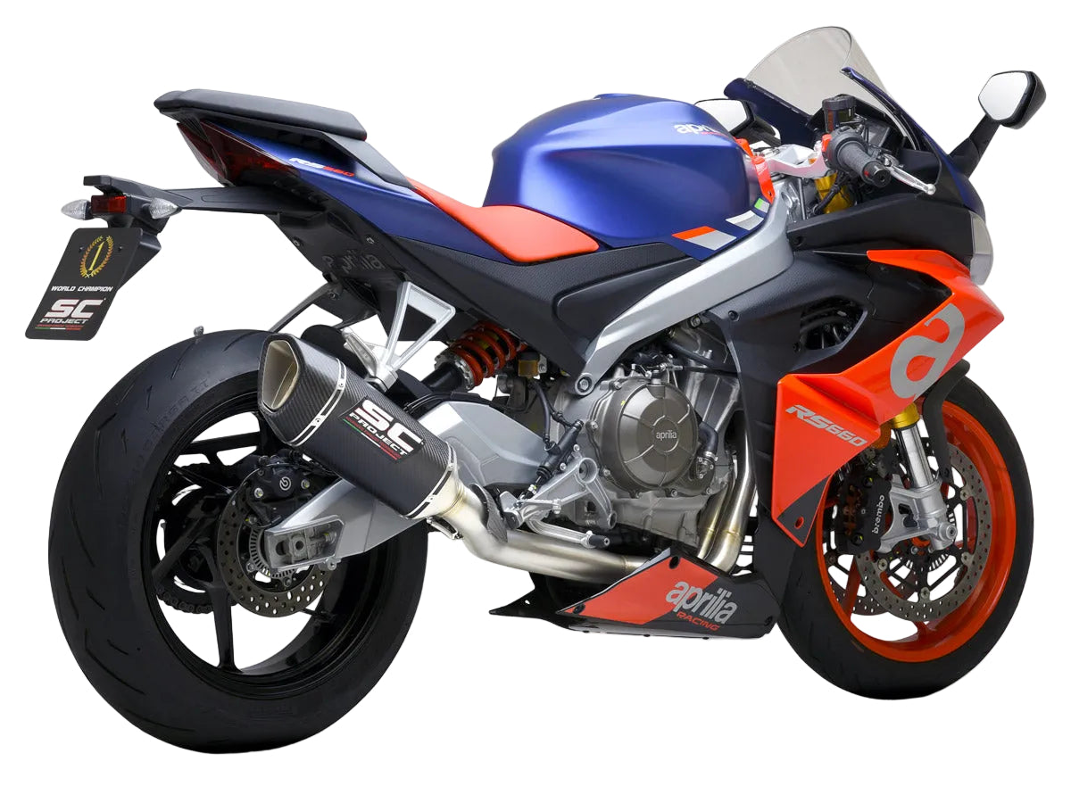 SC Project SC1-R carbon race exhaust system fitted to Aprilia RS660 2020–2024_2