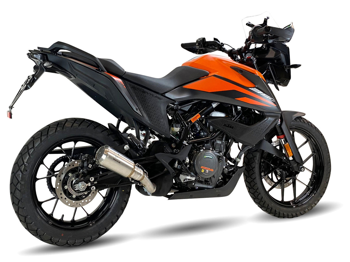 Ixrace MK2 inox stainless steel silencer KTM 390 Adventure conical exhaust GP style outlet road legal with removable db killer_1