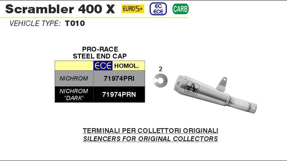 Arrow Pro Race Silencer Triumph Scrambler 400 X 2024 - Motorcycle Performance Store