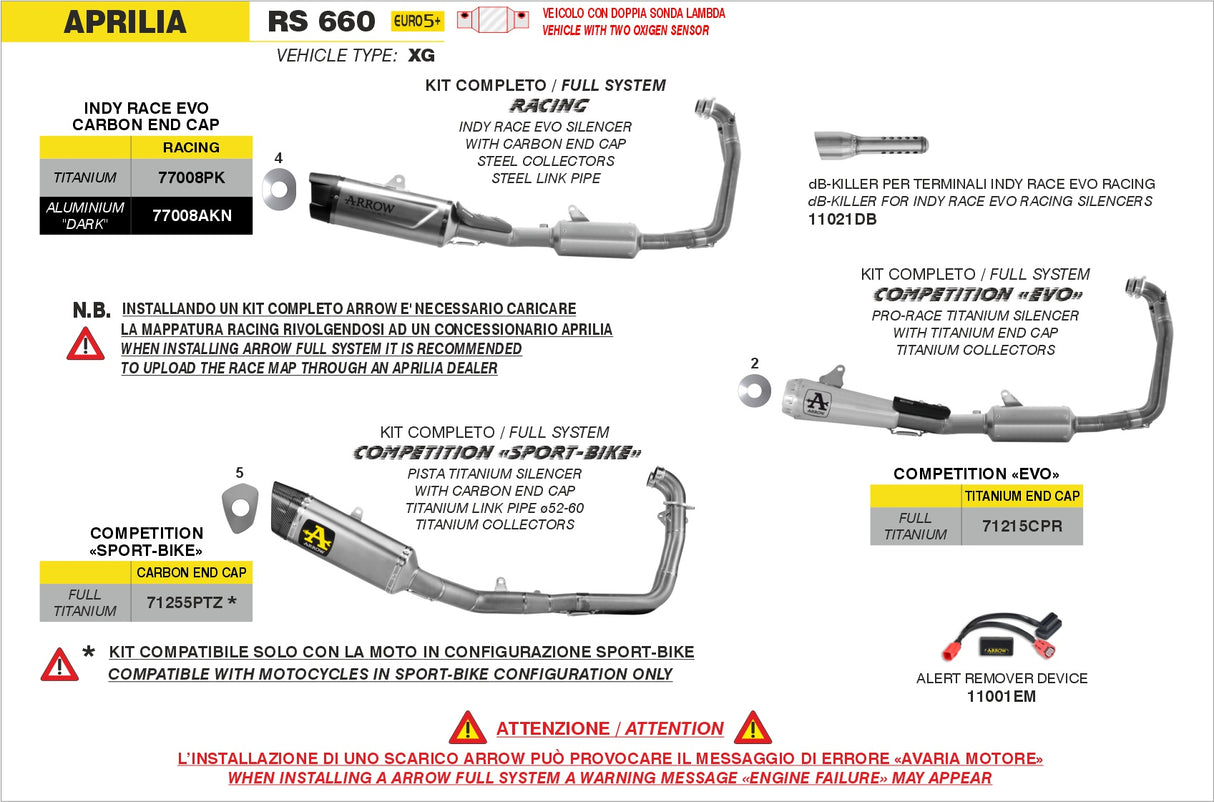 Arrow Indy Race Evo Full System Aprilia RS660 2025-26 image 5