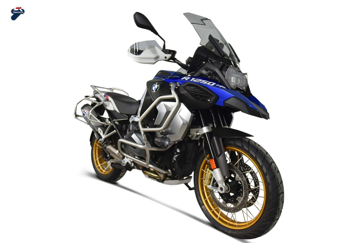 Termignoni titanium silencer tungsten finish fitted to BMW R1250GS Adventure 2019–2023 carbon heat shield exhaust_4