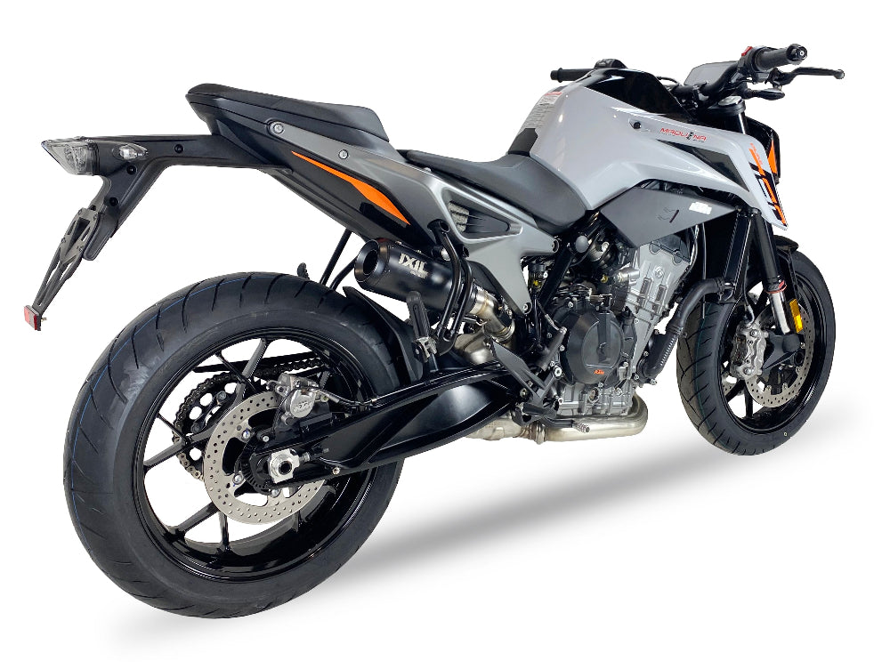 Ixil Race Xtrem black conical slip-on exhaust silencer fitted to KTM 790 Duke 2023–2026_1