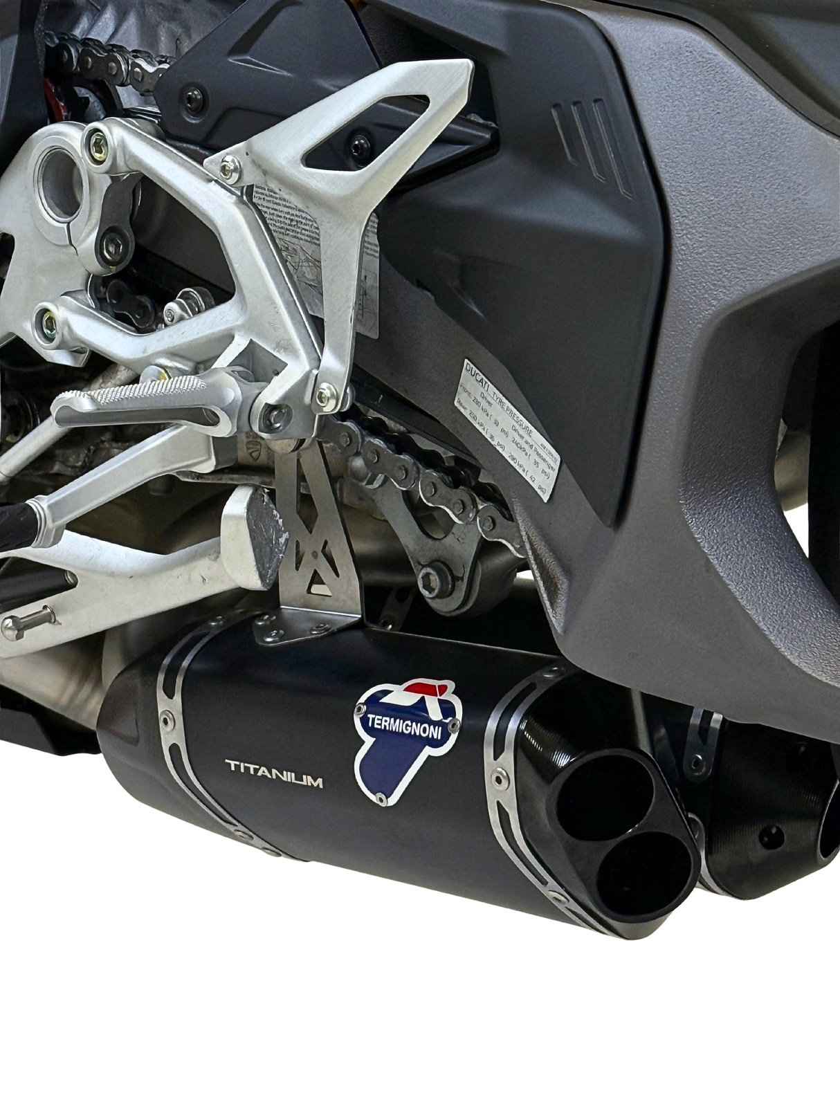 Termignoni Black Titanium Underbelly Silencers Ducati Streetfighter V4 2025