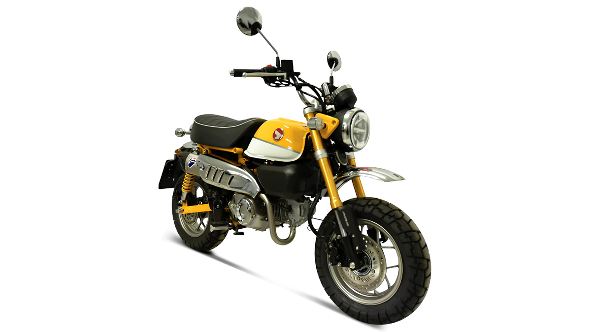 Termignoni Full Exhaust System for the Honda Monkey Bike 125 (2018-24). Available at Motorcycle Performance Store