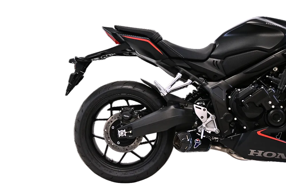 Termignoni Relevance Conical Black-Blue Titanium Full System installed on a Honda CBR650R 2018-26