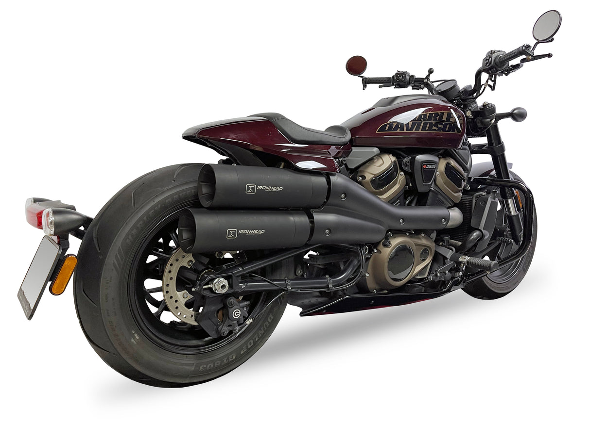 Ironhead Black Silencers Harley Davidson Sportster 1250 S 2021-26 image 3