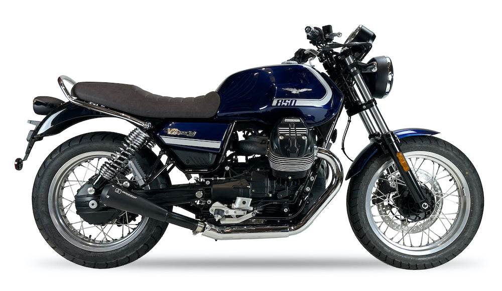 Ironhead Conical Black Silencers Moto Guzzi V7 850 Stone 2021-26 image 2