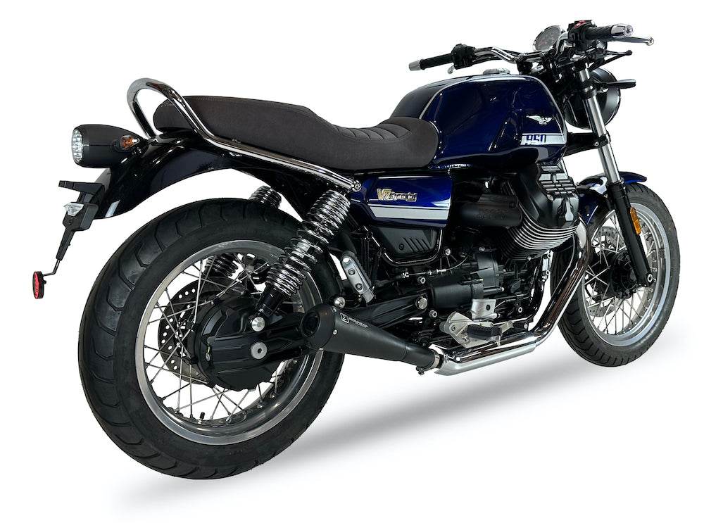 Ironhead Conical Black Silencers Moto Guzzi V7 850 Stone 2021-26 image 3