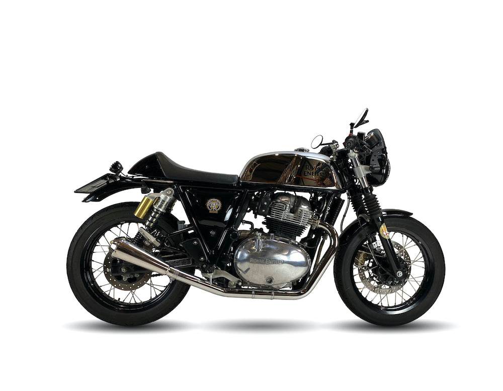 Ironhead Conical Inox Silencers Royal Enfield Continental GT 2018-25 - Motorcycle Performance Store