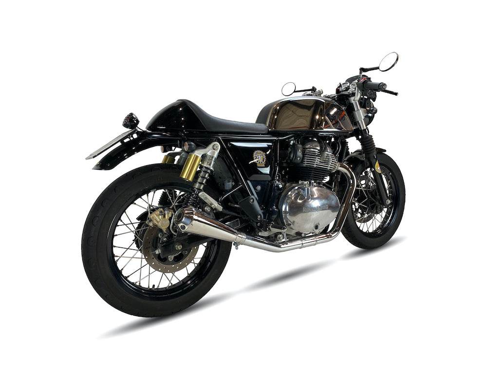 Ironhead Conical Inox Silencers Royal Enfield Continental GT 2018-25 - Motorcycle Performance Store