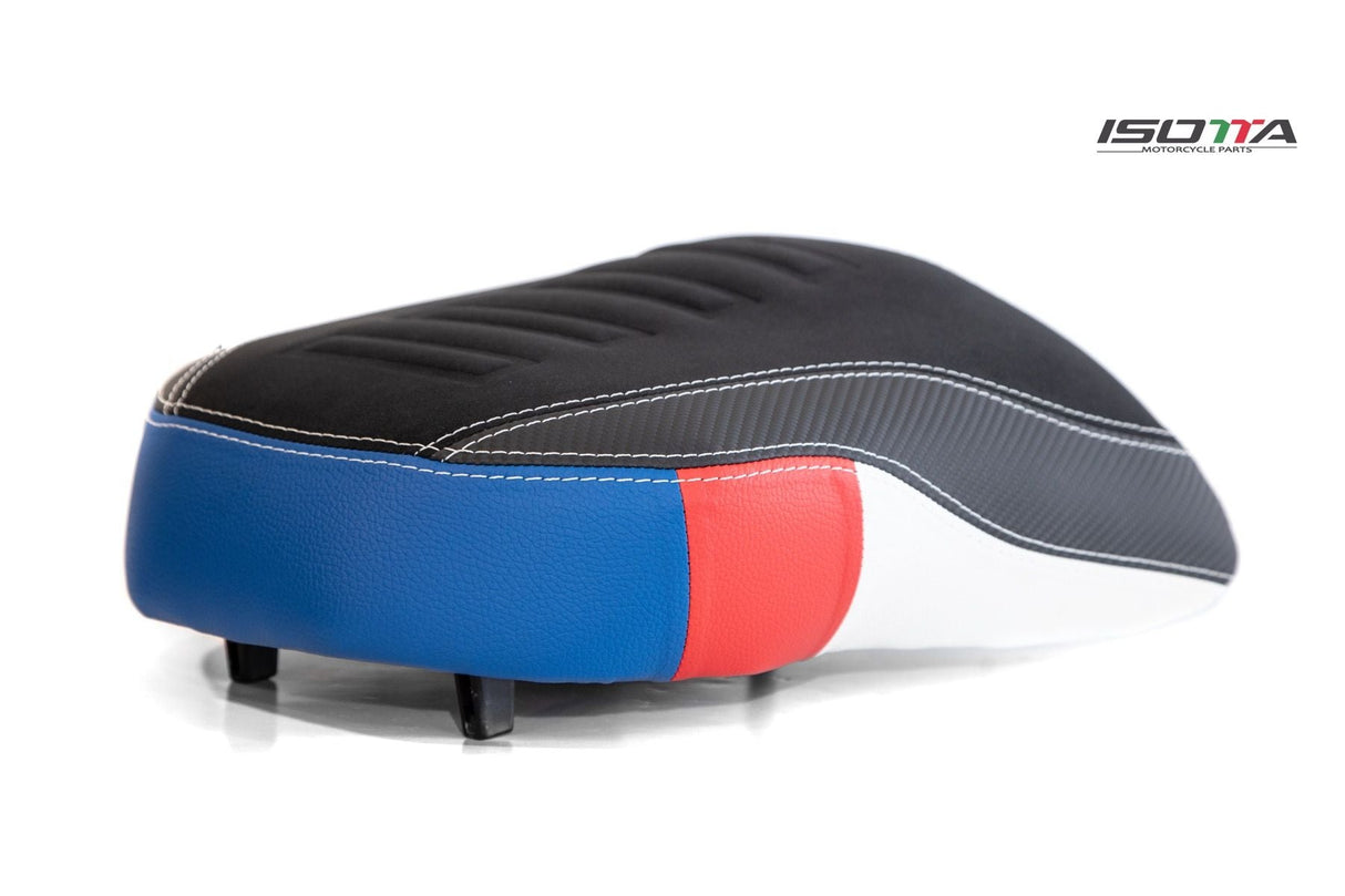 Isotta Comfort Pillion Seat Black/White/Red/Blue HP BMW R1250GS 2019-23 image 4