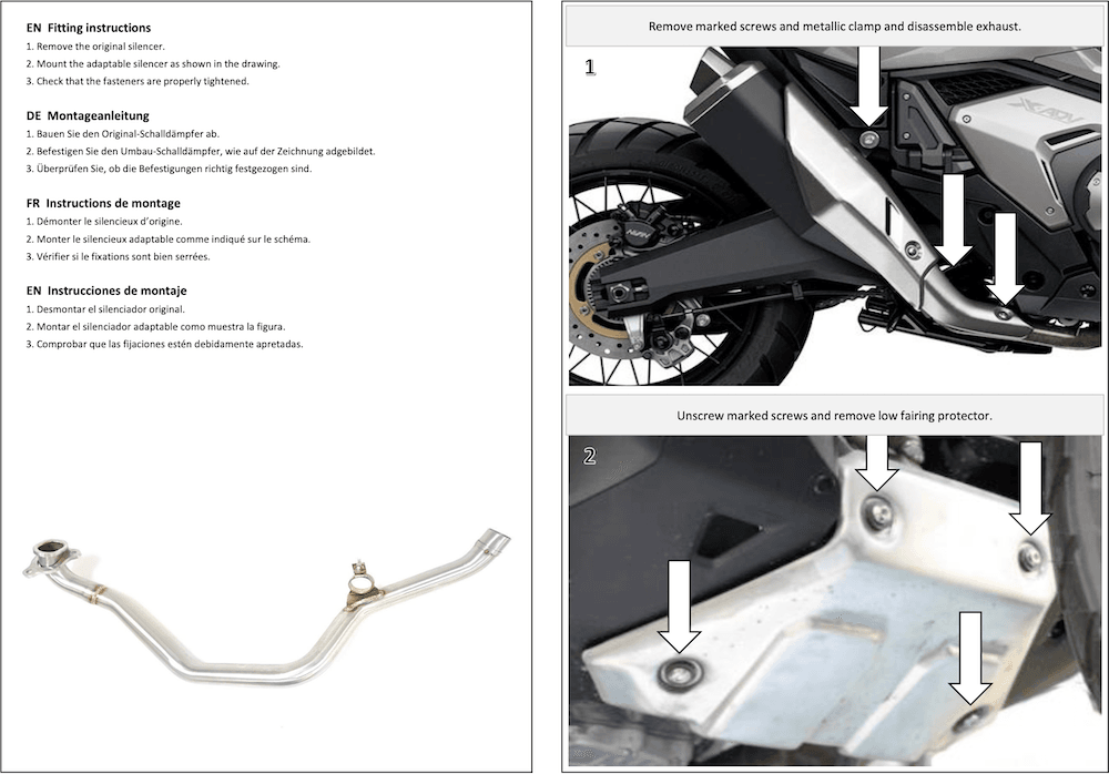 Ixil Decat Collector Pipe Honda X-ADV 750 2017-24 - Motorcycle Performance Store