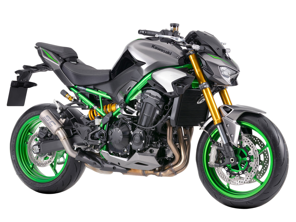 SC-Project CR-T titanium stoneguard grid silencer for Kawasaki Z900 2025-26