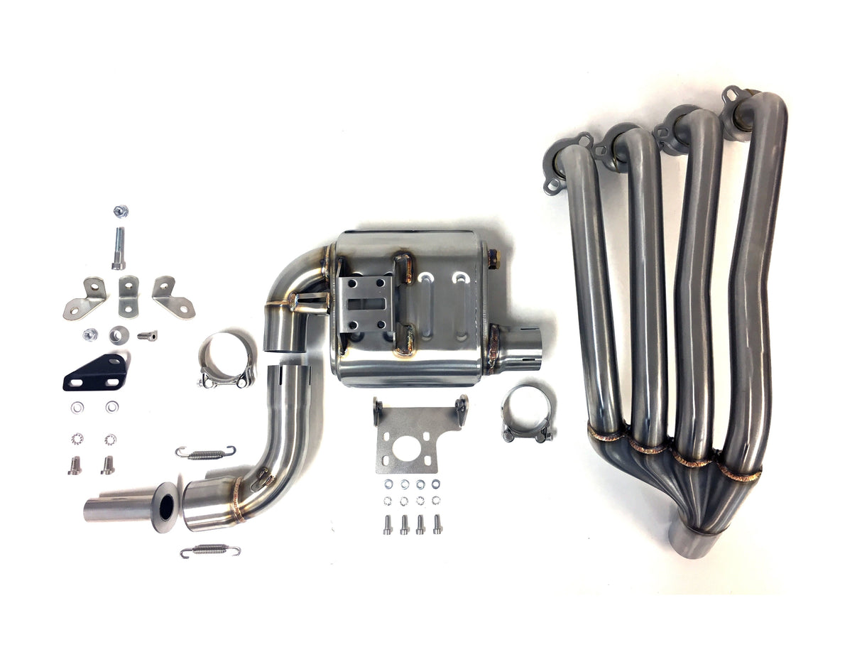 Ixrace MK2 black full exhaust system installed on Honda CB650F 2014-2018 with GP-style outlet_3