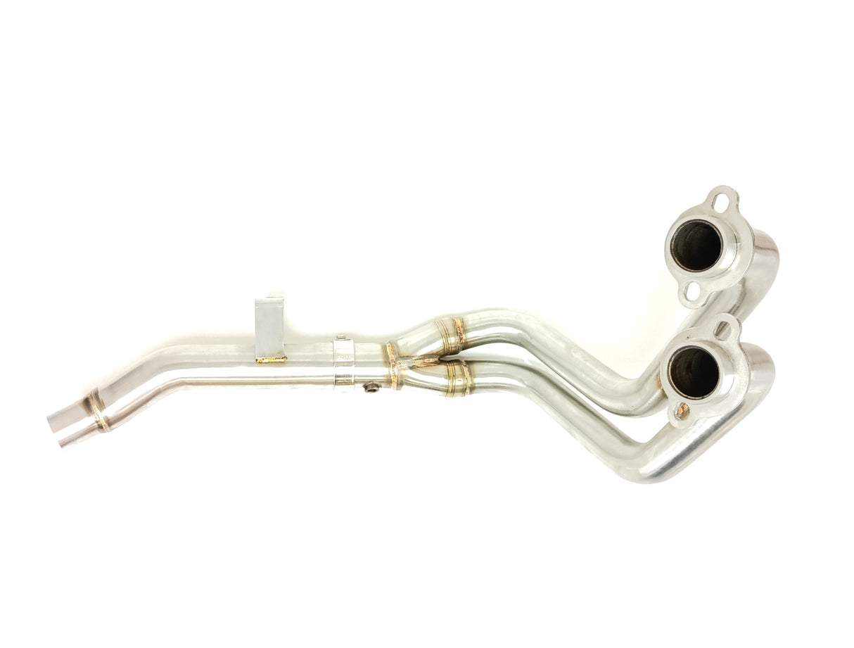 Ixil decat collector pipe fitted to Yamaha Ténéré 700 World Raid 2021-2026 in matt polished stainless steel_2