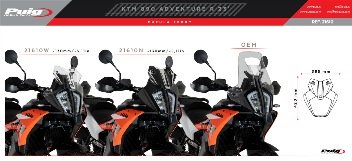 Pantalla deportiva Puig KTM 890 Adventure 2023-25 image 8