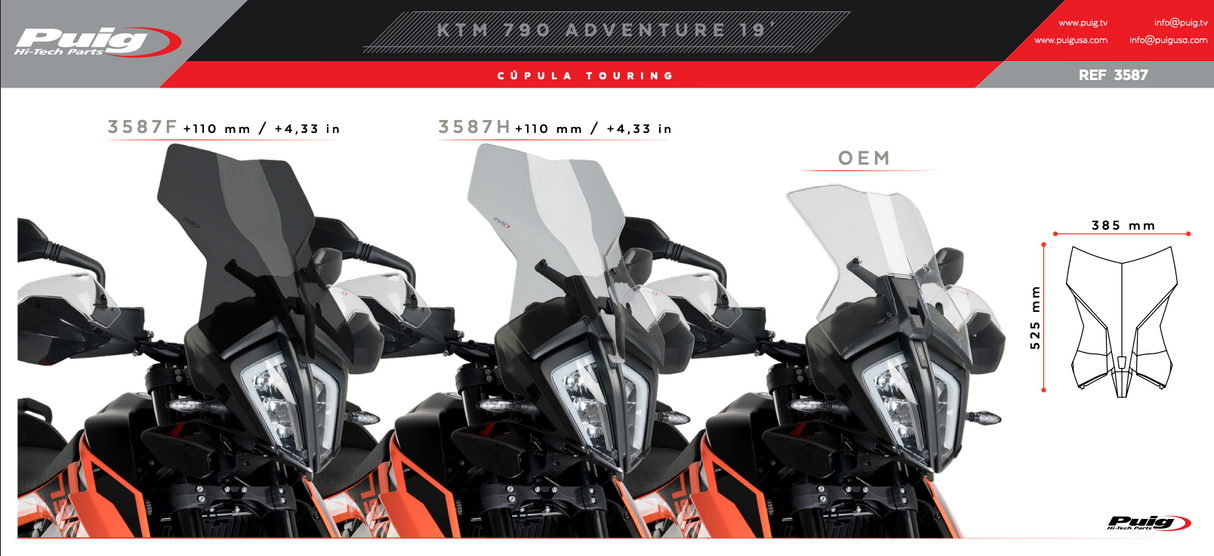 Puig Touring Screen KTM 790 Adventure (R) 2019-22 image 4