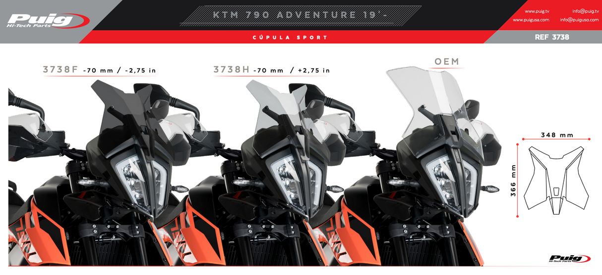 Puig Sport Screen KTM 890 Adventure (R/L) 2021-22 image 9