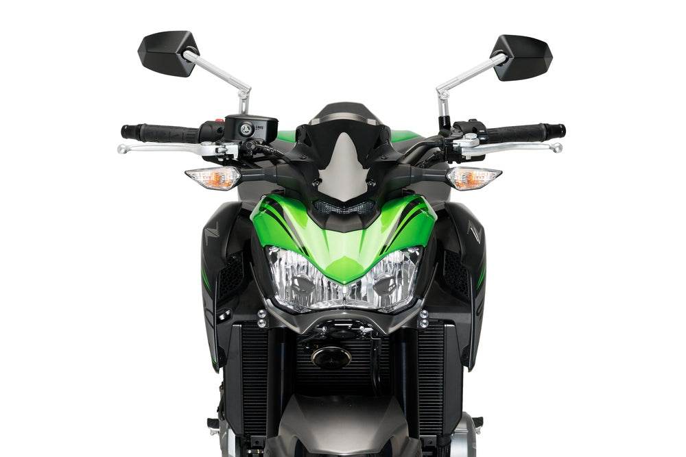 Puig GT.1 Black / Silver Handlebar Mirrors - Motorcycle Performance Store