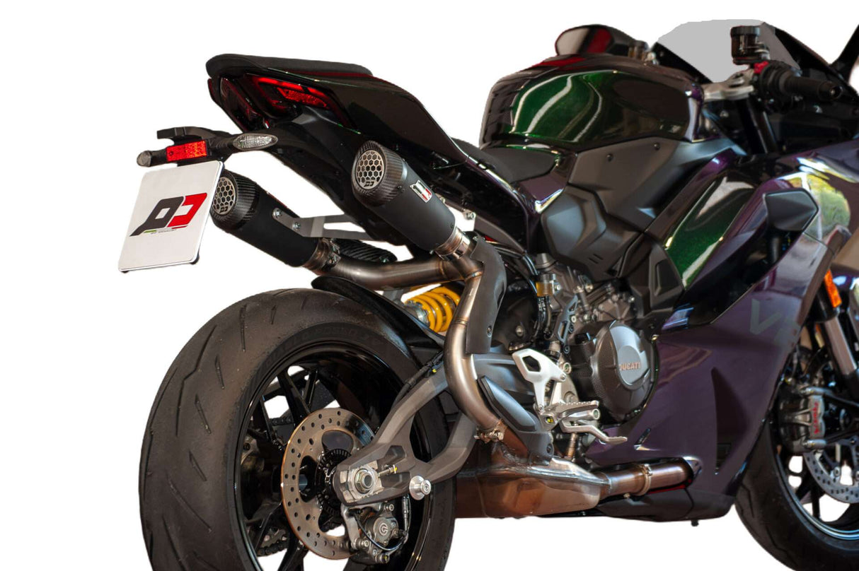 QD Dark Matter Twin Underseat Silencers Ducati Panigale V2 2025-26 - Slip on Silencer