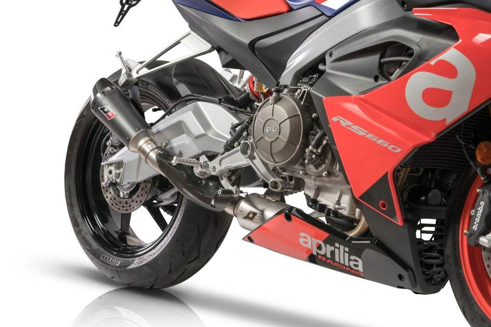 QD Titanium Gunshot Dark Full System Aprilia RS660 2020-24 - Motorcycle Performance Store