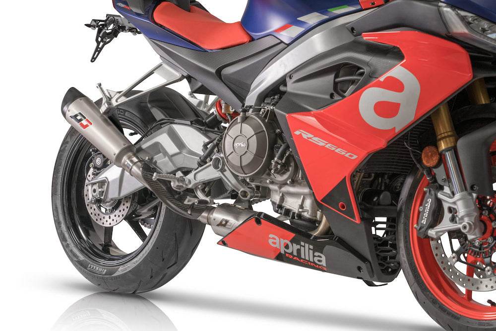QD Titanium Tri Cone Full System - APRILIA RS660 2020-24 - Motorcycle Performance Store
