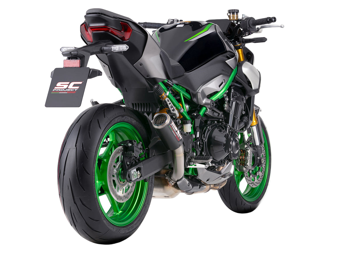 SC Project CR-T Carbon Fibre Stoneguard Grid Silencer Kawasaki Z900 2025-26 - Slip on Silencer