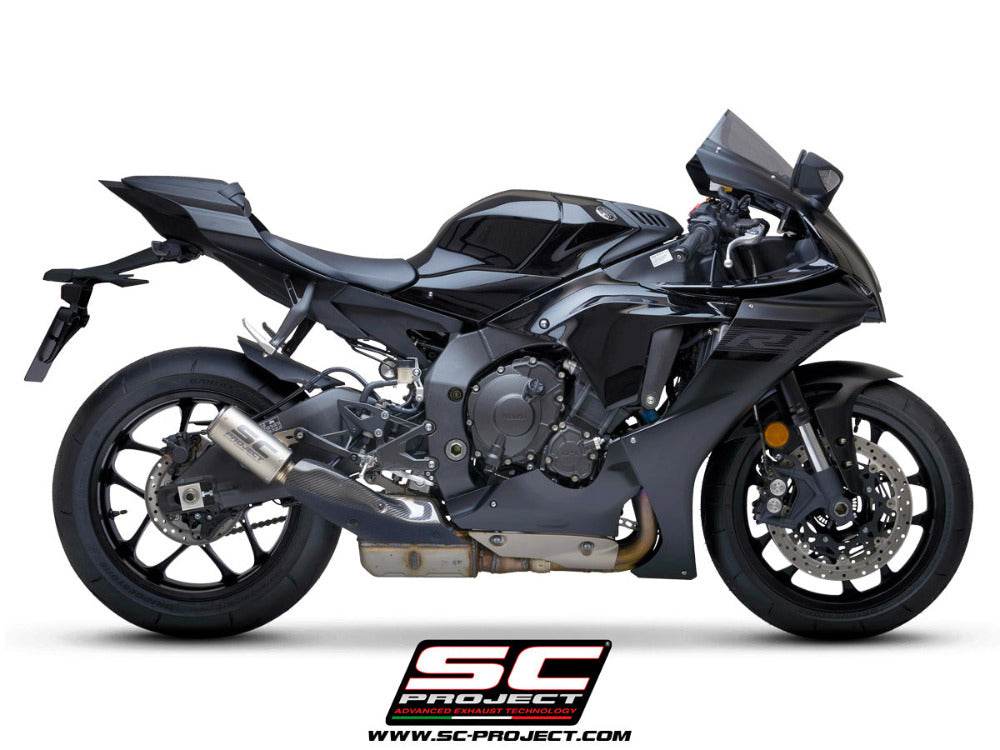 SC Project CR-T Carbon Silencer with Decat Pipe Yamaha YZF-R1 2020-25 - Motorcycle Performance Store