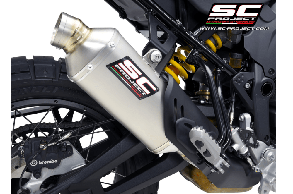 SC Project Rally Raid Titanium Silencer Ducati Desert-X 2022-25 - Motorcycle Performance Store