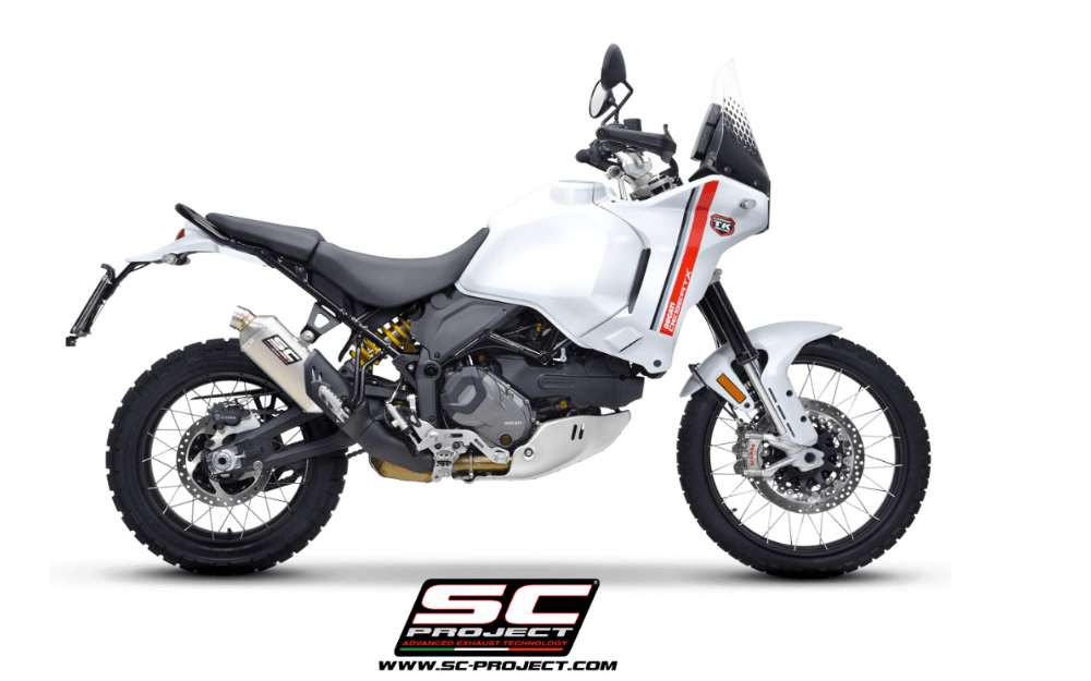 SC Project Rally Raid Titanium Silencer Ducati Desert-X 2022-25 - Motorcycle Performance Store