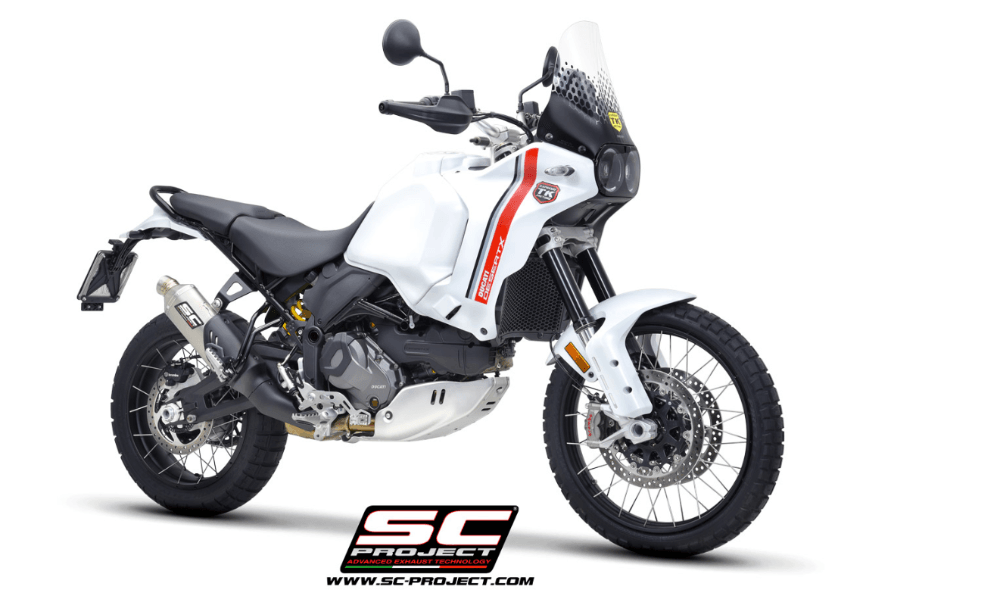 SC Project Rally Raid Titanium Silencer Ducati Desert-X 2022-25 - Motorcycle Performance Store