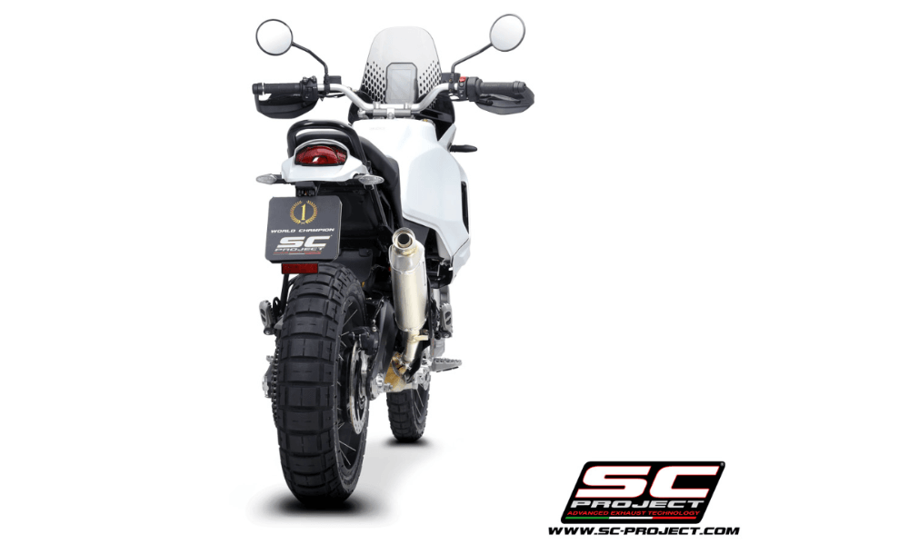 SC Project Rally Raid Titanium Silencer Ducati Desert-X 2022-25 - Motorcycle Performance Store