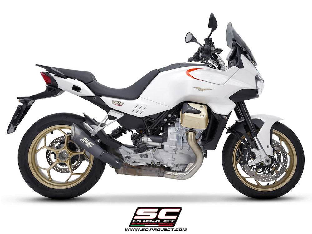 SC Project S1 Black Titanium Silencer Moto Guzzi V100 Mandello 2023-24 - Motorcycle Performance Store